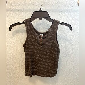 Gray Girls L Tank Top Brown Buttons